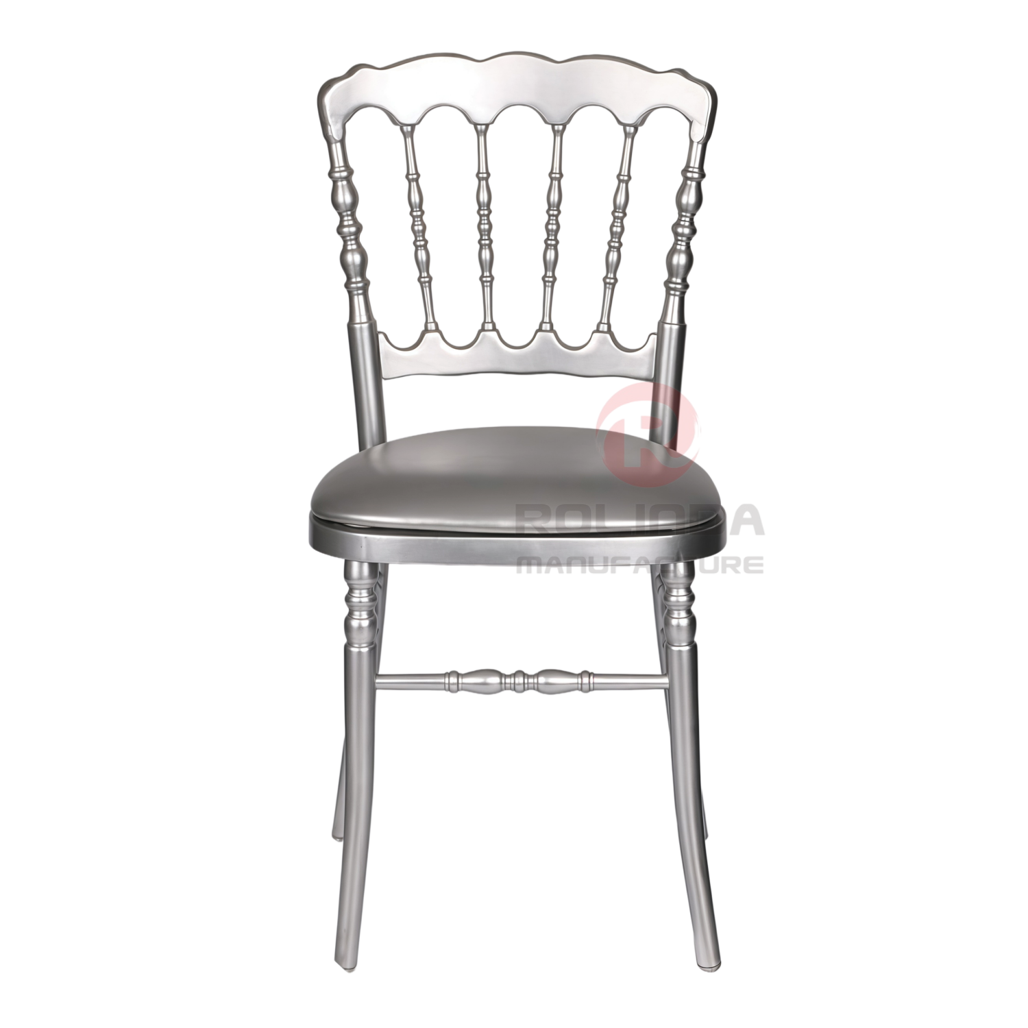 Silver black stackable French vintage wood Napoleon chair