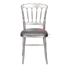 Silver black stackable French vintage wood Napoleon chair