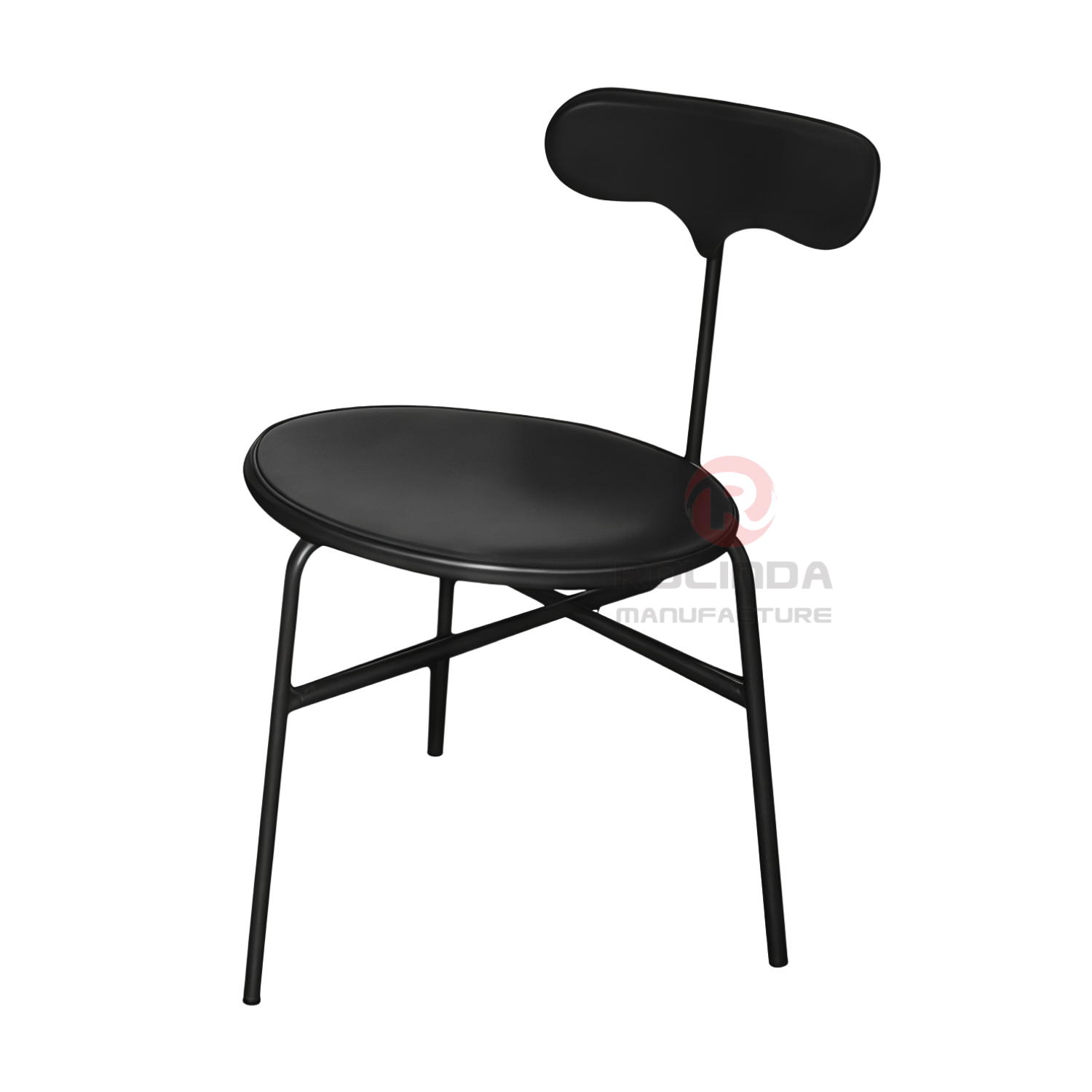 Modern Minimalist Powder Coated Steel Dining Chair | Nordic Industrial Stackable Chair