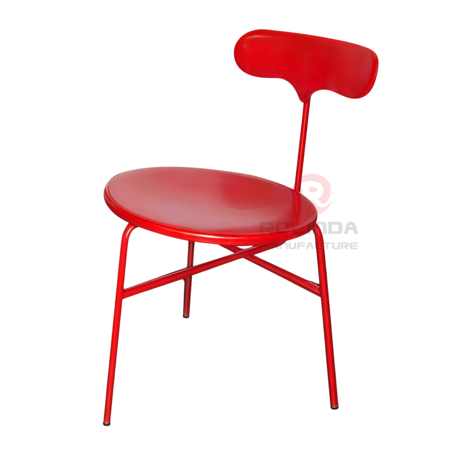 Modern Minimalist Powder Coated Steel Dining Chair | Nordic Industrial Stackable Chair