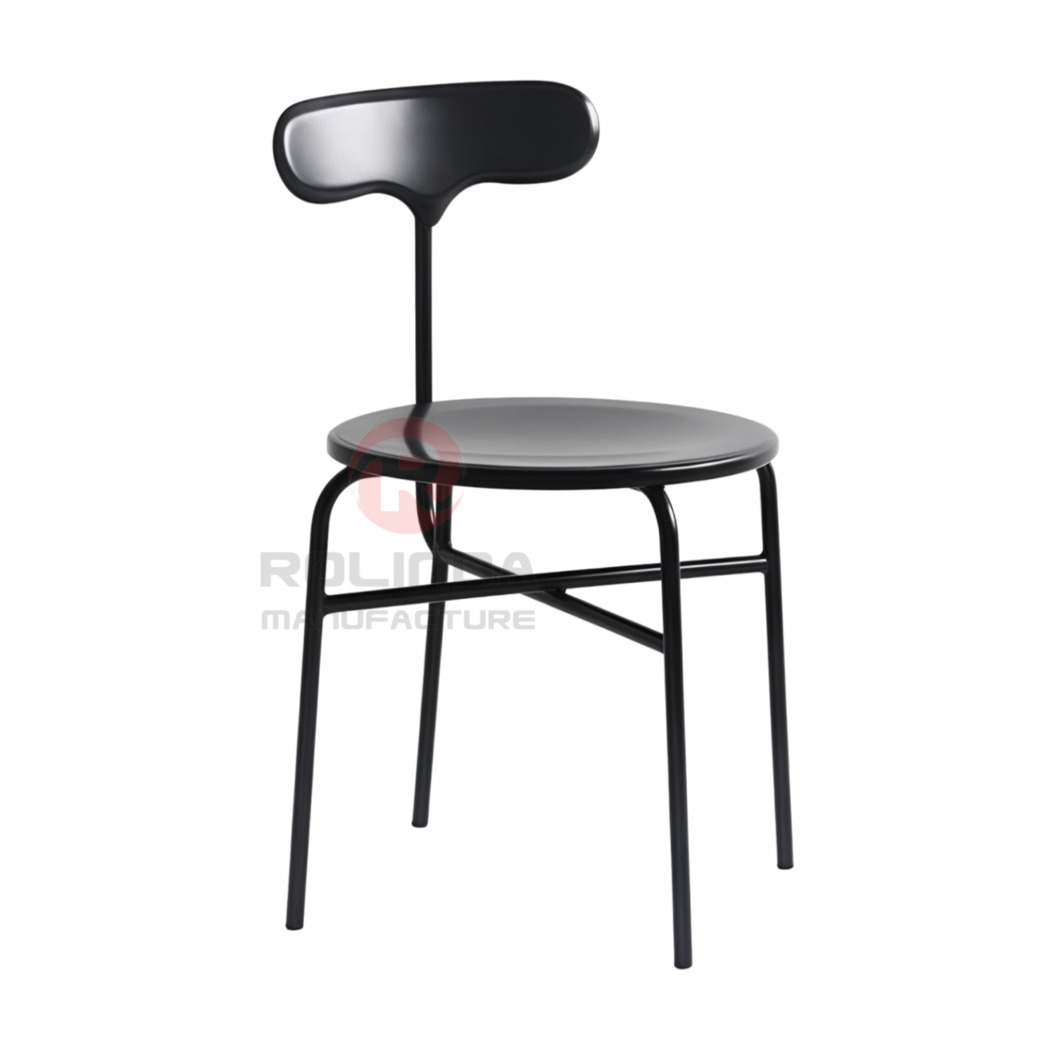 Modern Minimalist Powder Coated Steel Dining Chair | Nordic Industrial Stackable Chair
