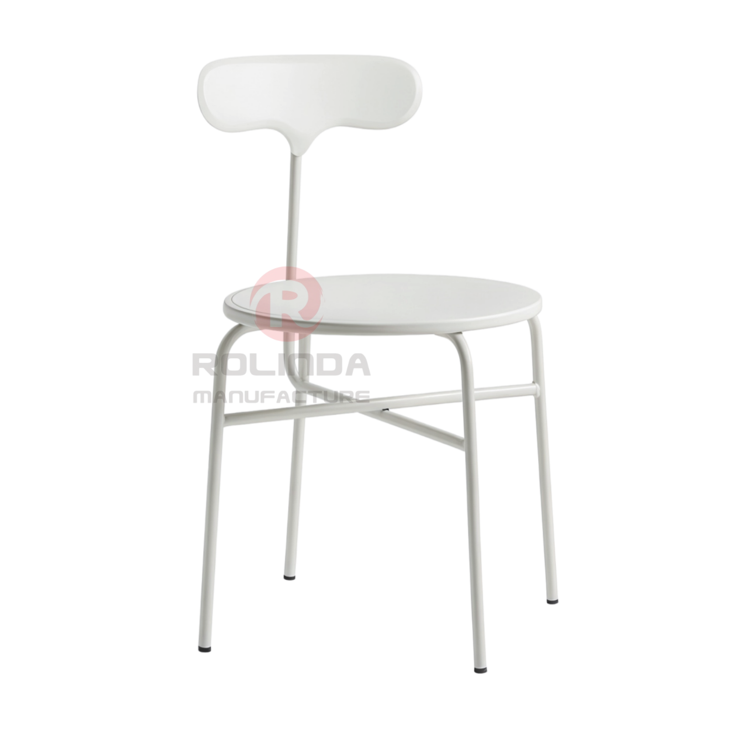 Modern Minimalist Powder Coated Steel Dining Chair | Nordic Industrial Stackable Chair