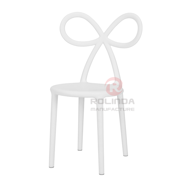 Kids White Resin Bow Chair with Round Seat | Wholesale Children's Party Furniture