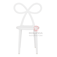 Kids White Resin Bow Chair with Round Seat | Wholesale Children's Party Furniture