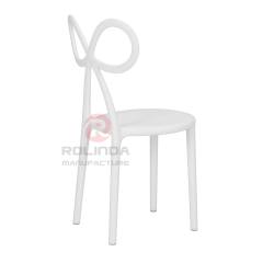 Kids White Resin Bow Chair with Round Seat | Wholesale Children's Party Furniture