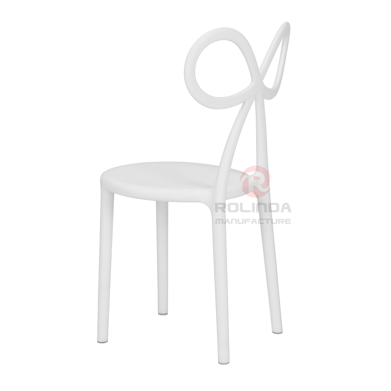 Kids White Resin Bow Chair with Round Seat | Wholesale Children's Party Furniture