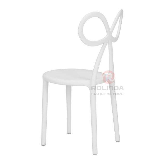 Kids White Resin Bow Chair with Round Seat | Wholesale Children's Party Furniture