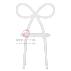 Kids White Resin Bow Chair with Round Seat | Wholesale Children's Party Furniture