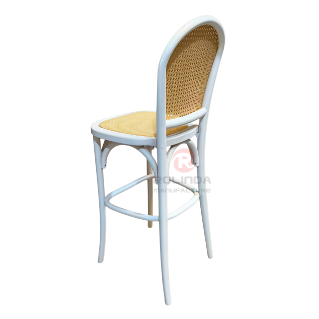 French Bistro White Bentwood Barstool with Cane Back & Seat | Wholesale Counter Stool