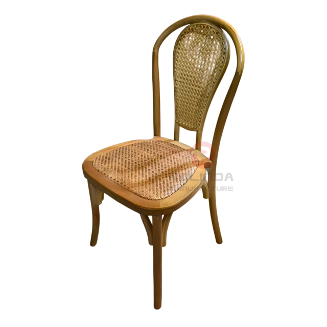 French Vintage Balloon-Back Bentwood Chair with Cane Back | Wholesale Rustic Dining Chair