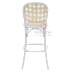 French Bistro White Bentwood Barstool with Cane Back & Seat | Wholesale Counter Stool