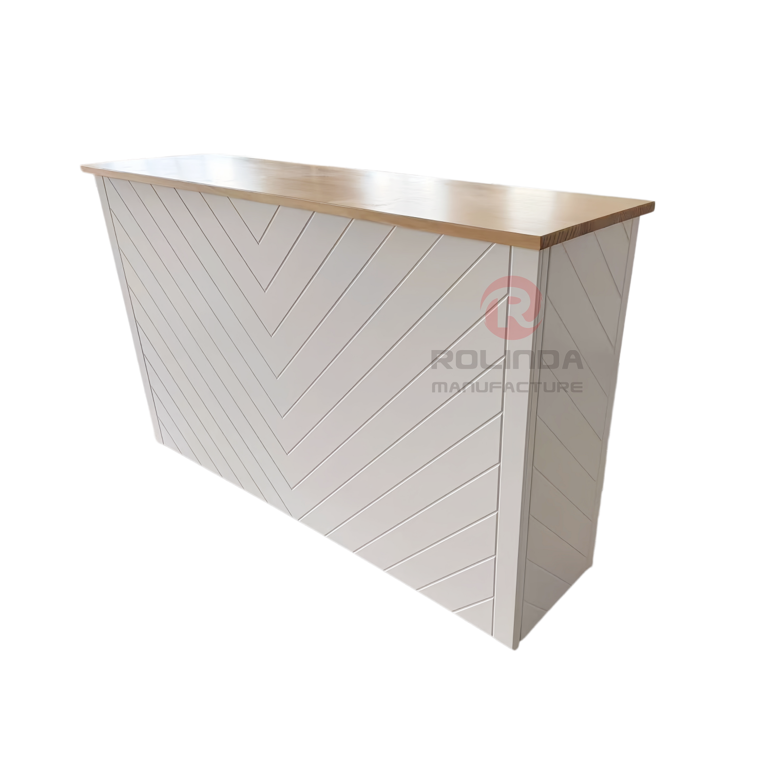 Portable Chevron Wooden Bar Counter & Folding Buffet Table