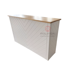 Portable Chevron Wooden Bar Counter & Folding Buffet Table