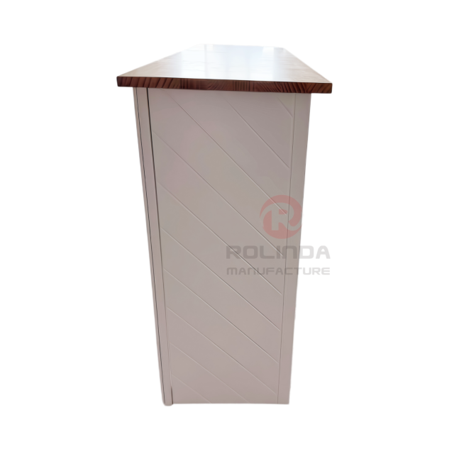 Portable Chevron Wooden Bar Counter & Folding Buffet Table