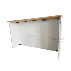 Portable Chevron Wooden Bar Counter & Folding Buffet Table