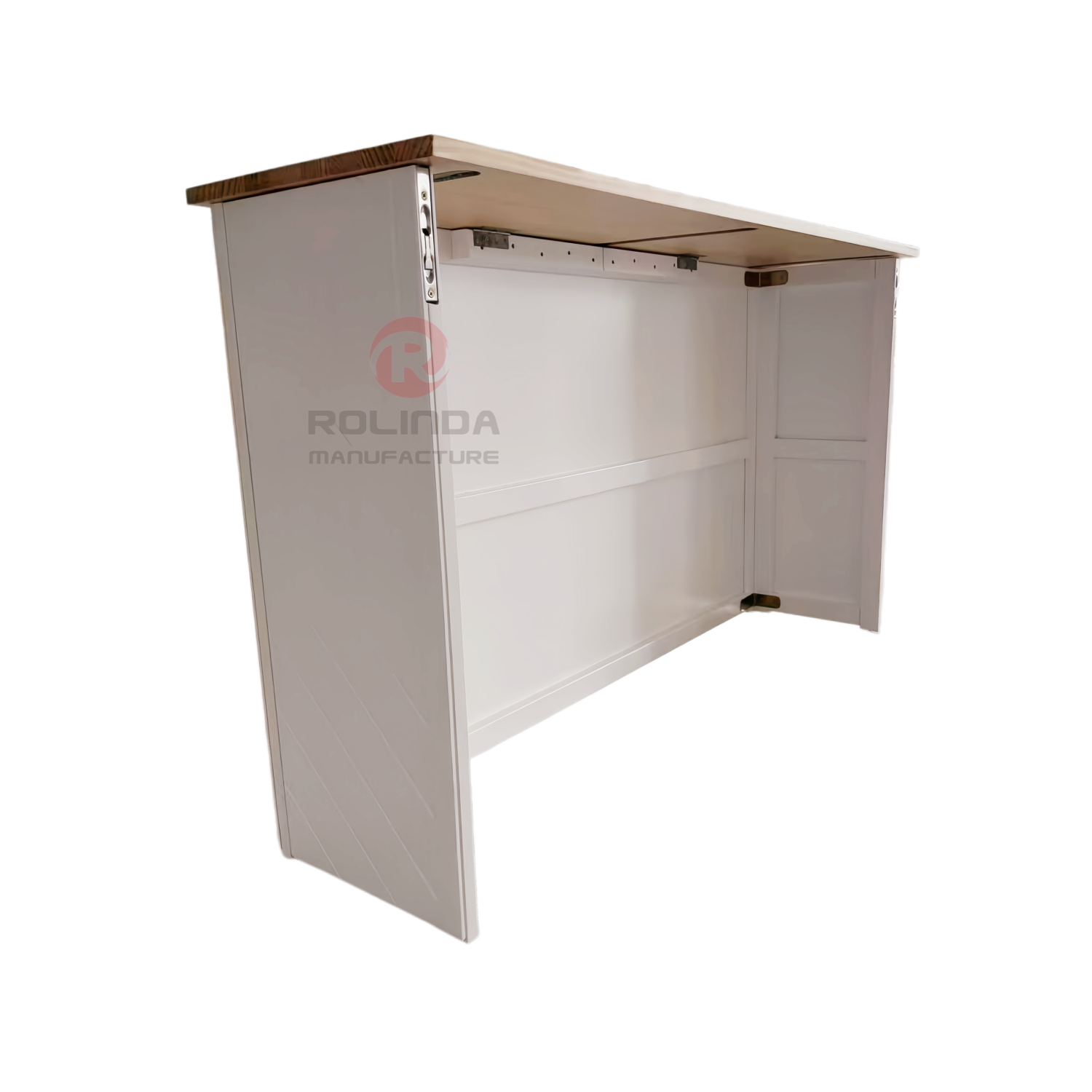 Portable Chevron Wooden Bar Counter & Folding Buffet Table