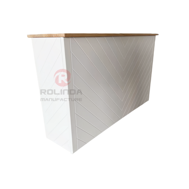 Portable Chevron Wooden Bar Counter & Folding Buffet Table