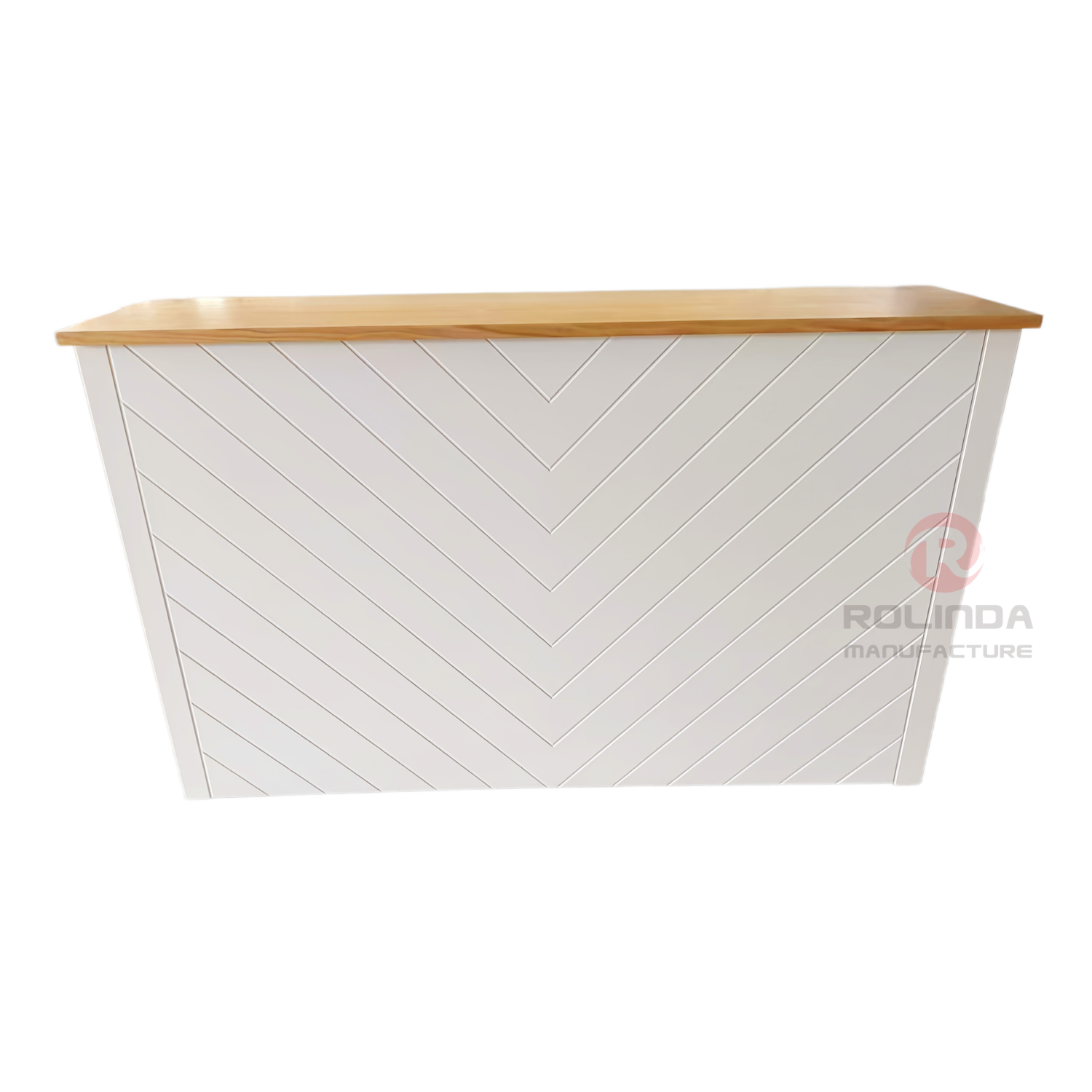 Portable Chevron Wooden Bar Counter & Folding Buffet Table