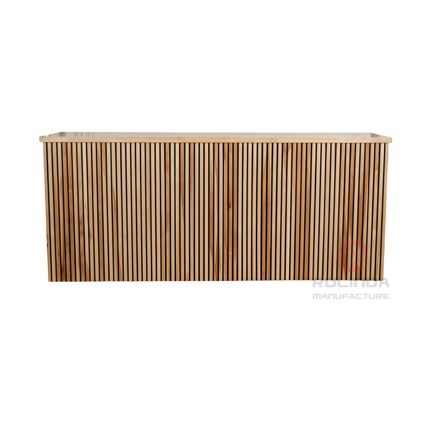 Modern Natural Wood Slat Folding Portable Bar Counter