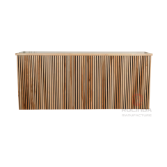 Modern Natural Wood Slat Folding Portable Bar Counter