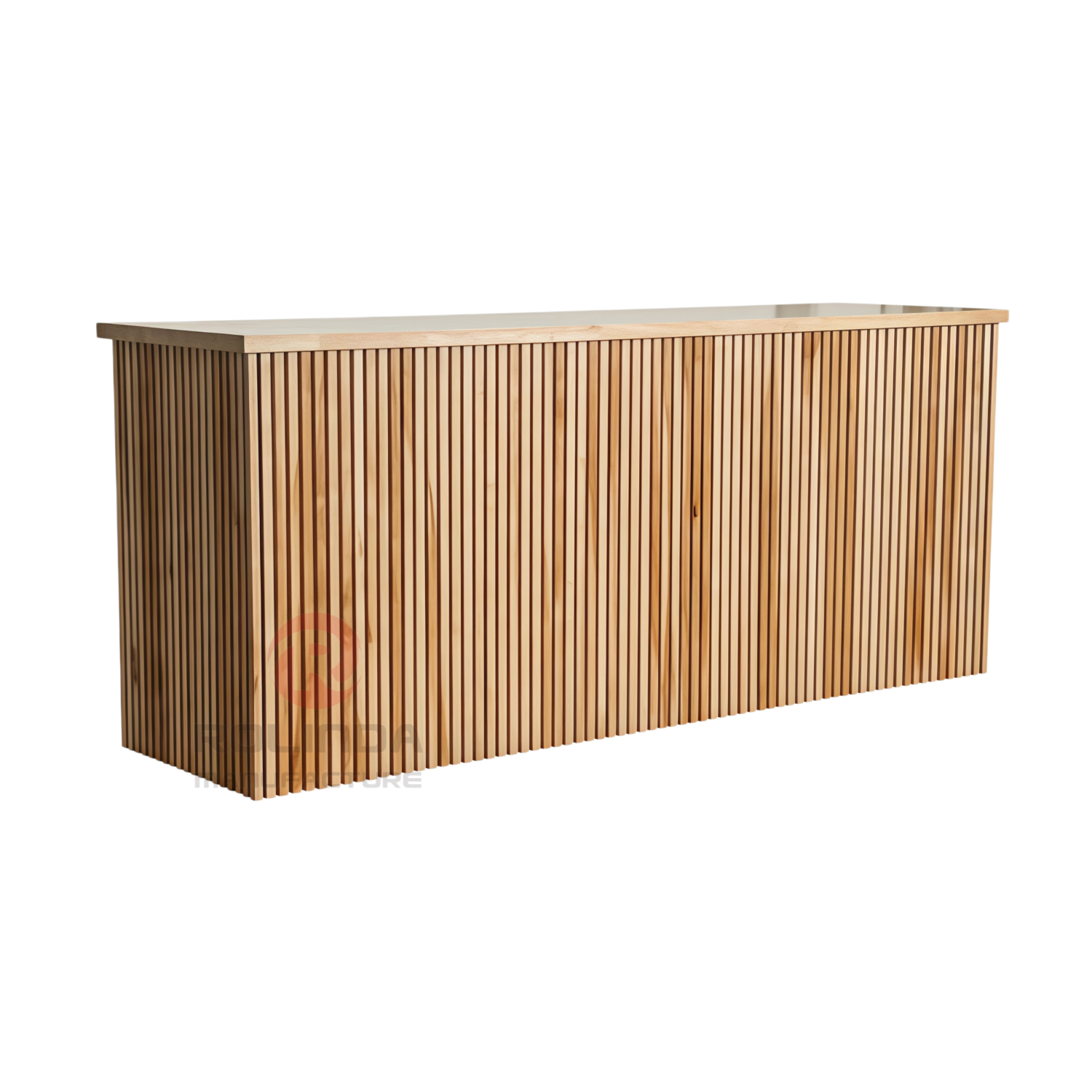 Modern Natural Wood Slat Folding Portable Bar Counter
