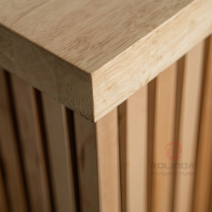 Modern Natural Wood Slat Folding Portable Bar Counter