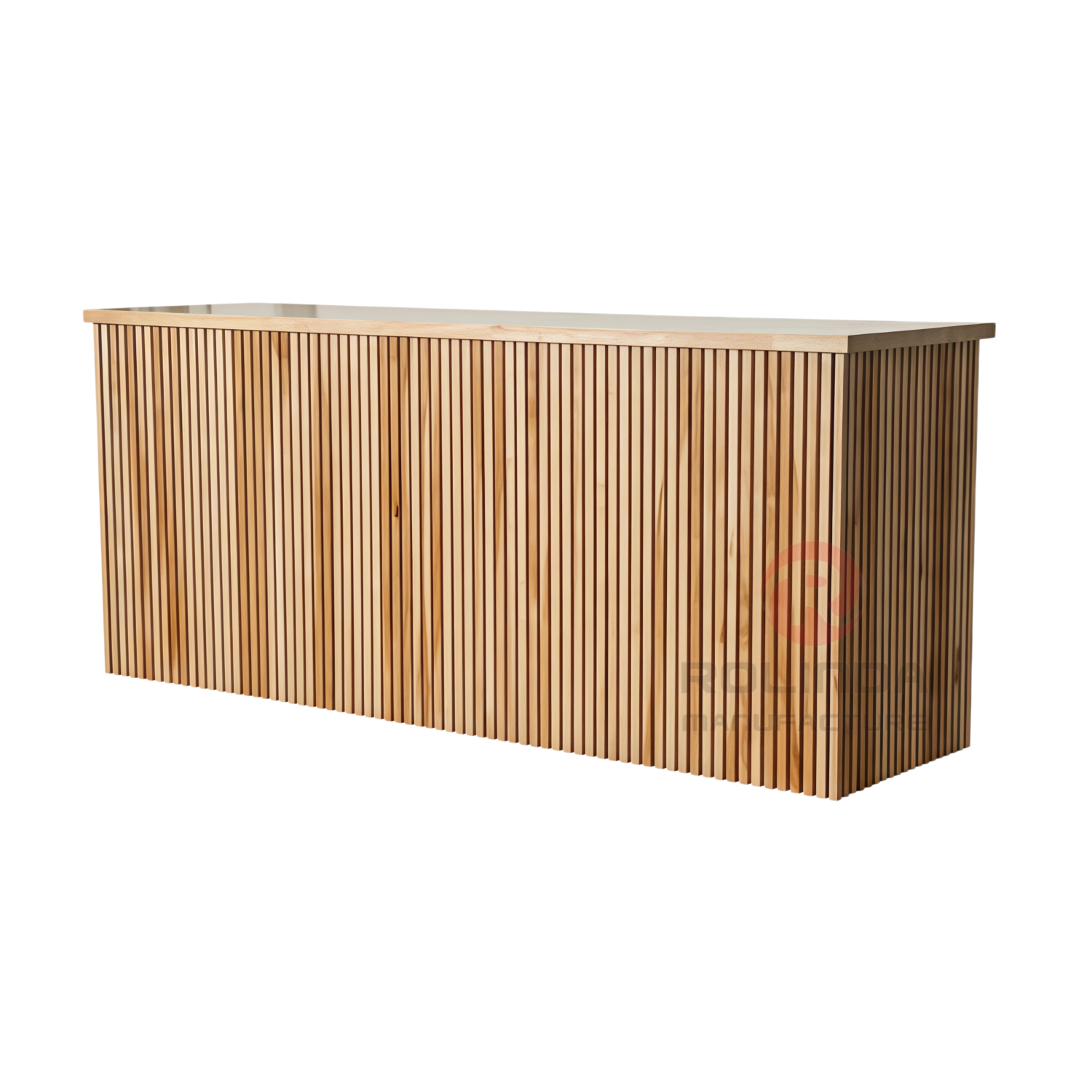 Modern Natural Wood Slat Folding Portable Bar Counter