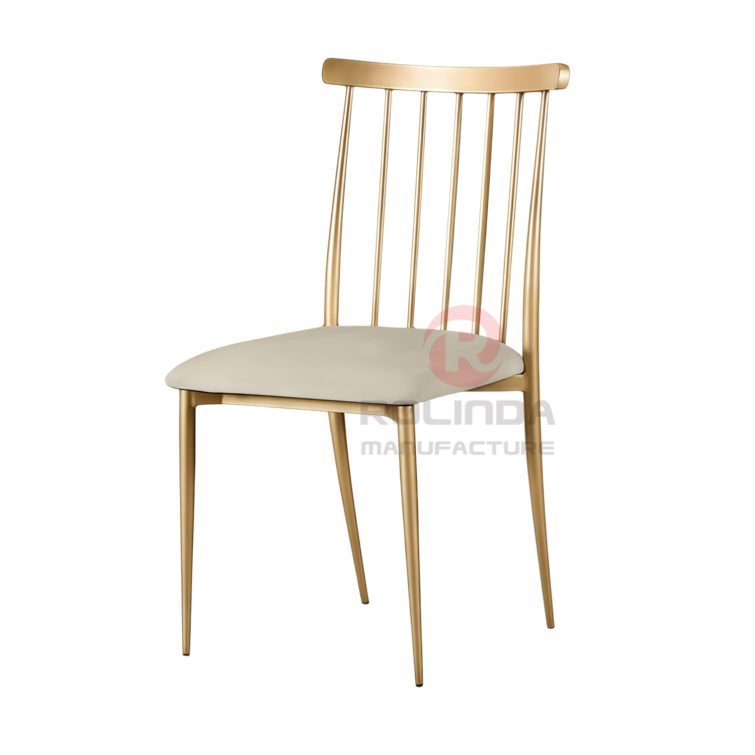 Modern Stainless Steel Lucca Chair with Velvet Cushion