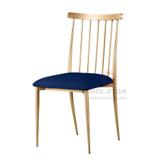 Modern Stainless Steel Lucca Chair with Velvet Cushion