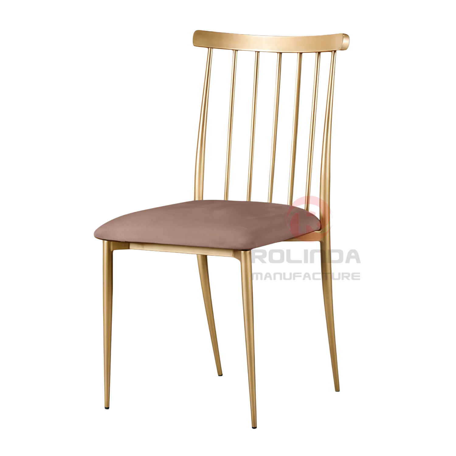 Modern Stainless Steel Lucca Chair with Velvet Cushion