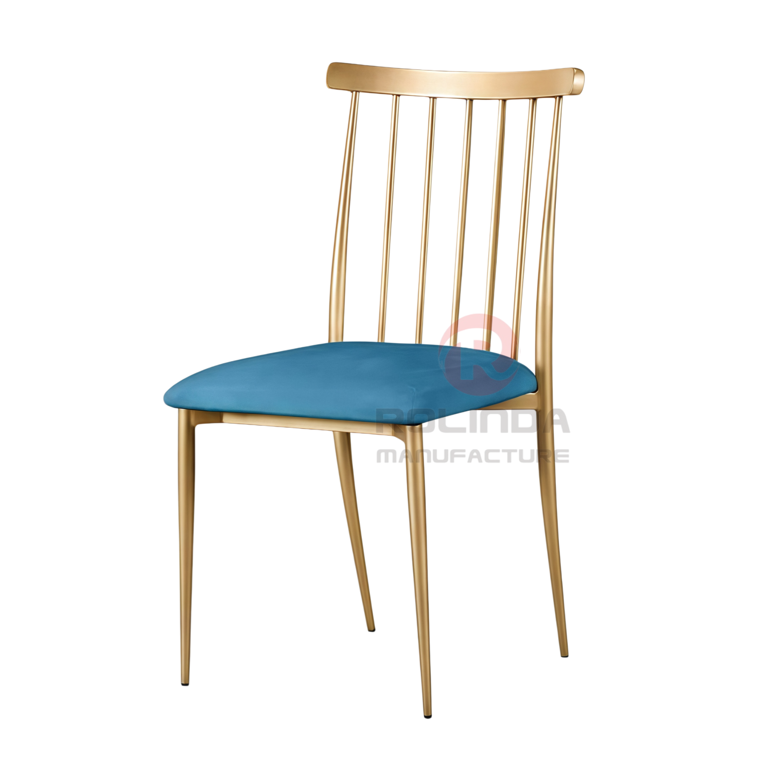 Modern Stainless Steel Lucca Chair with Velvet Cushion