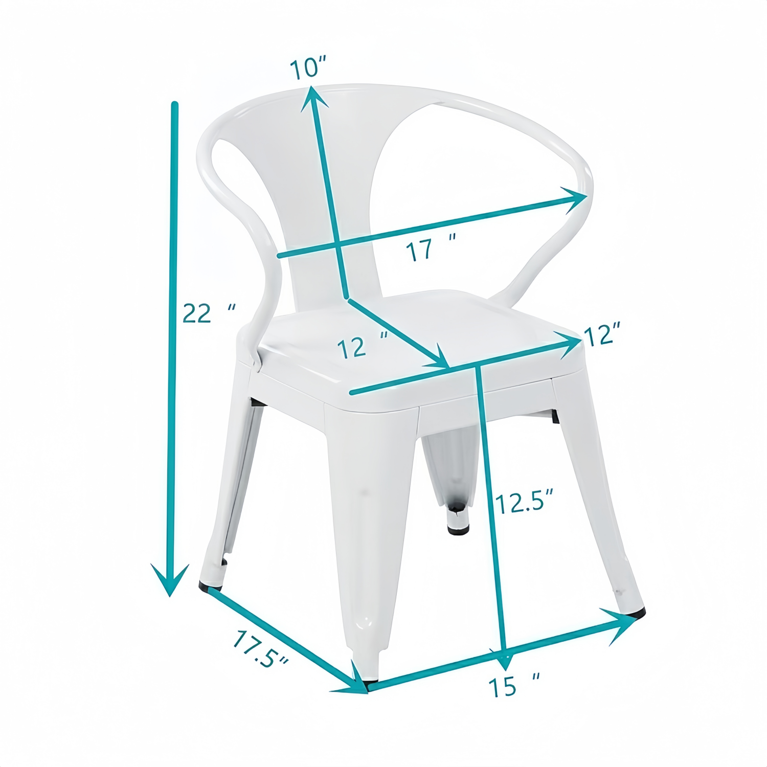 Stackable Indoor & Outdoor Gold Kids Metal Dining Chair with Armrest