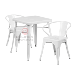 Commercial Stackable Galvanized Steel Tolix Armchair with Seat Drain Holes