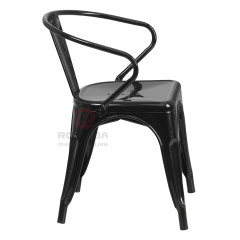 Commercial Metal Tolix Stackable Indoor Outdoor Bistro Dining Armchair