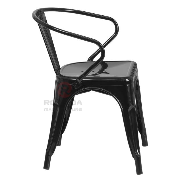Commercial Metal Tolix Stackable Indoor Outdoor Bistro Dining Armchair