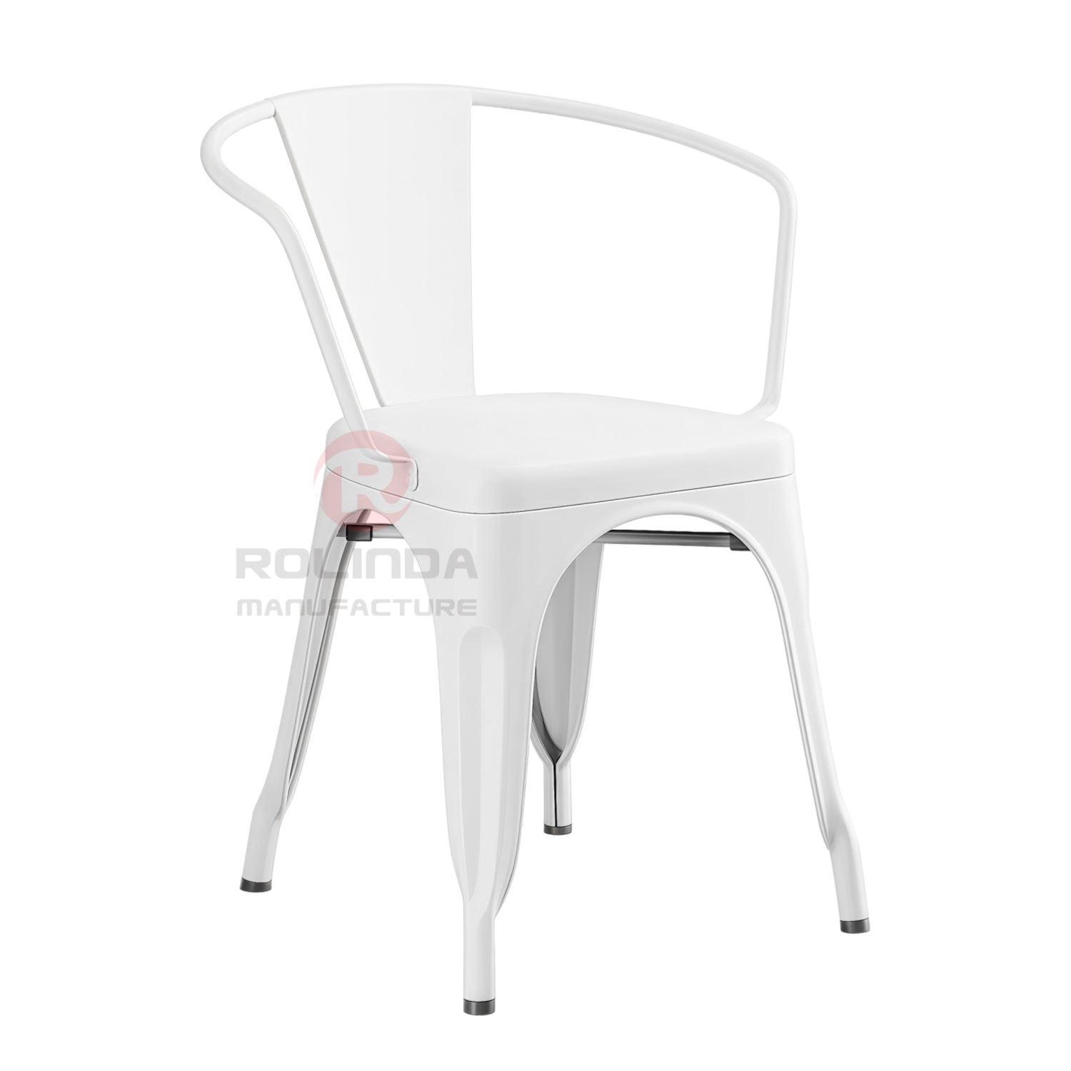 Commercial Stackable Galvanized Steel Tolix Armchair with Seat Drain Holes