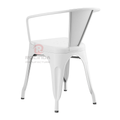Commercial Stackable Galvanized Steel Tolix Armchair with Seat Drain Holes