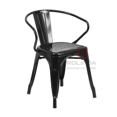 Commercial Metal Tolix Stackable Indoor Outdoor Bistro Dining Armchair