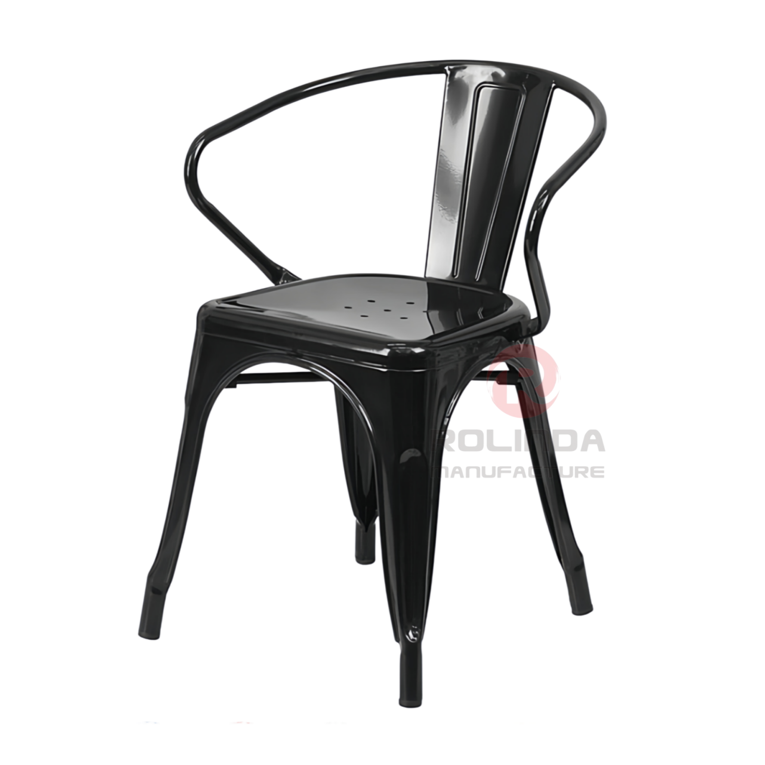 Commercial Metal Tolix Stackable Indoor Outdoor Bistro Dining Armchair