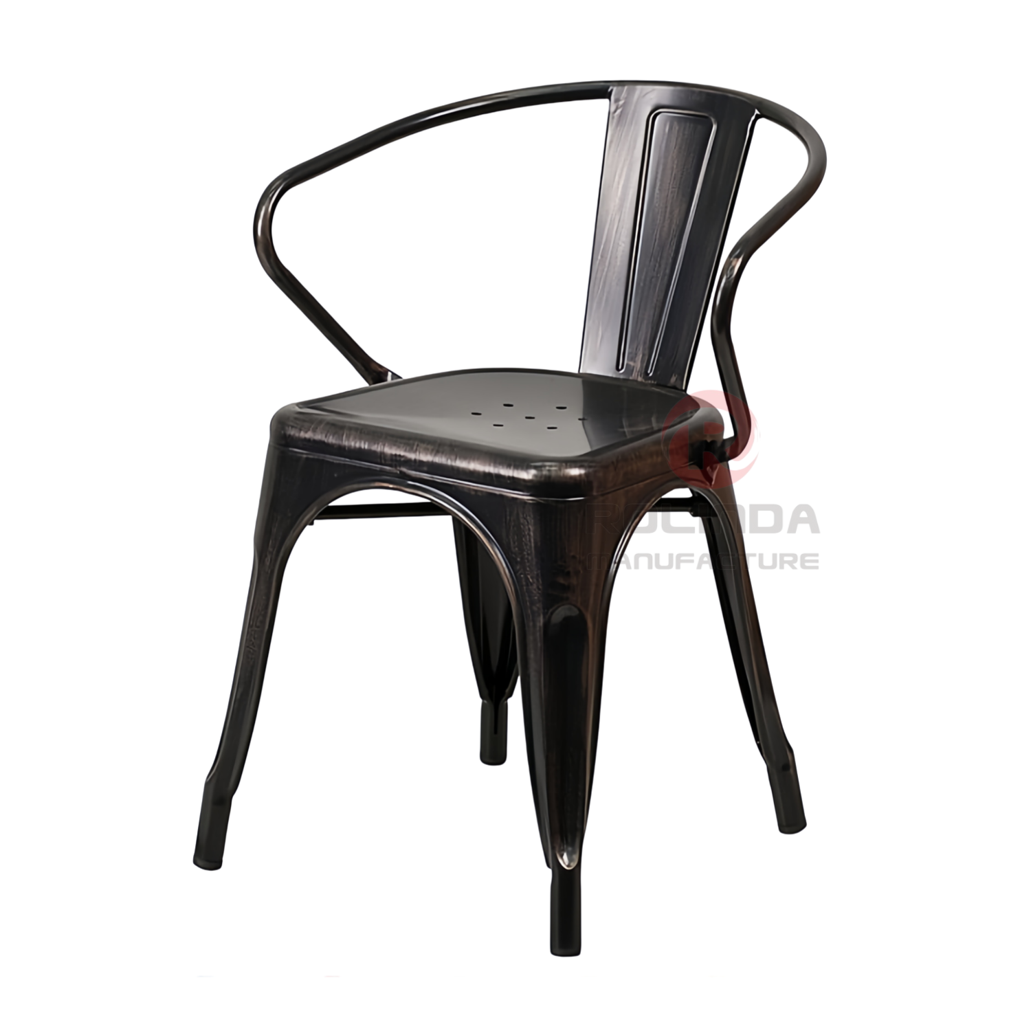 Heavy-Duty Colorful Metal Cafe Armchair for Restaurant, Patio & Event Rentals