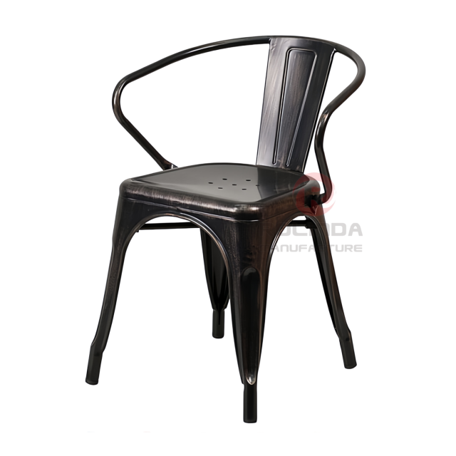 Heavy-Duty Colorful Metal Cafe Armchair for Restaurant, Patio & Event Rentals