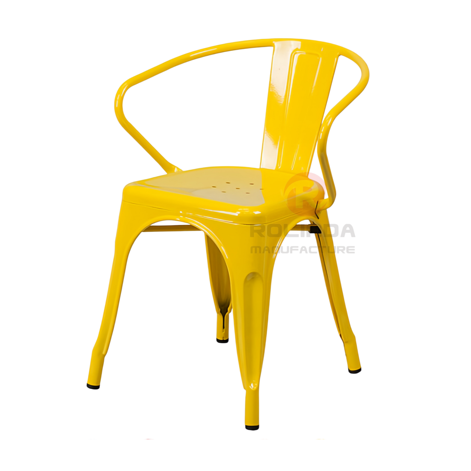 Heavy-Duty Colorful Metal Cafe Armchair for Restaurant, Patio & Event Rentals