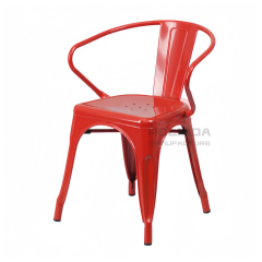 Heavy-Duty Colorful Metal Cafe Armchair for Restaurant, Patio & Event Rentals