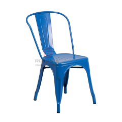 Commercial Stackable Galvanized Steel Tolix Side Chair with Drain Holes