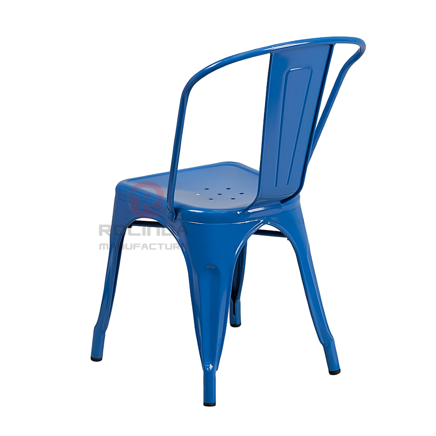 Commercial Stackable Galvanized Steel Tolix Side Chair with Drain Holes