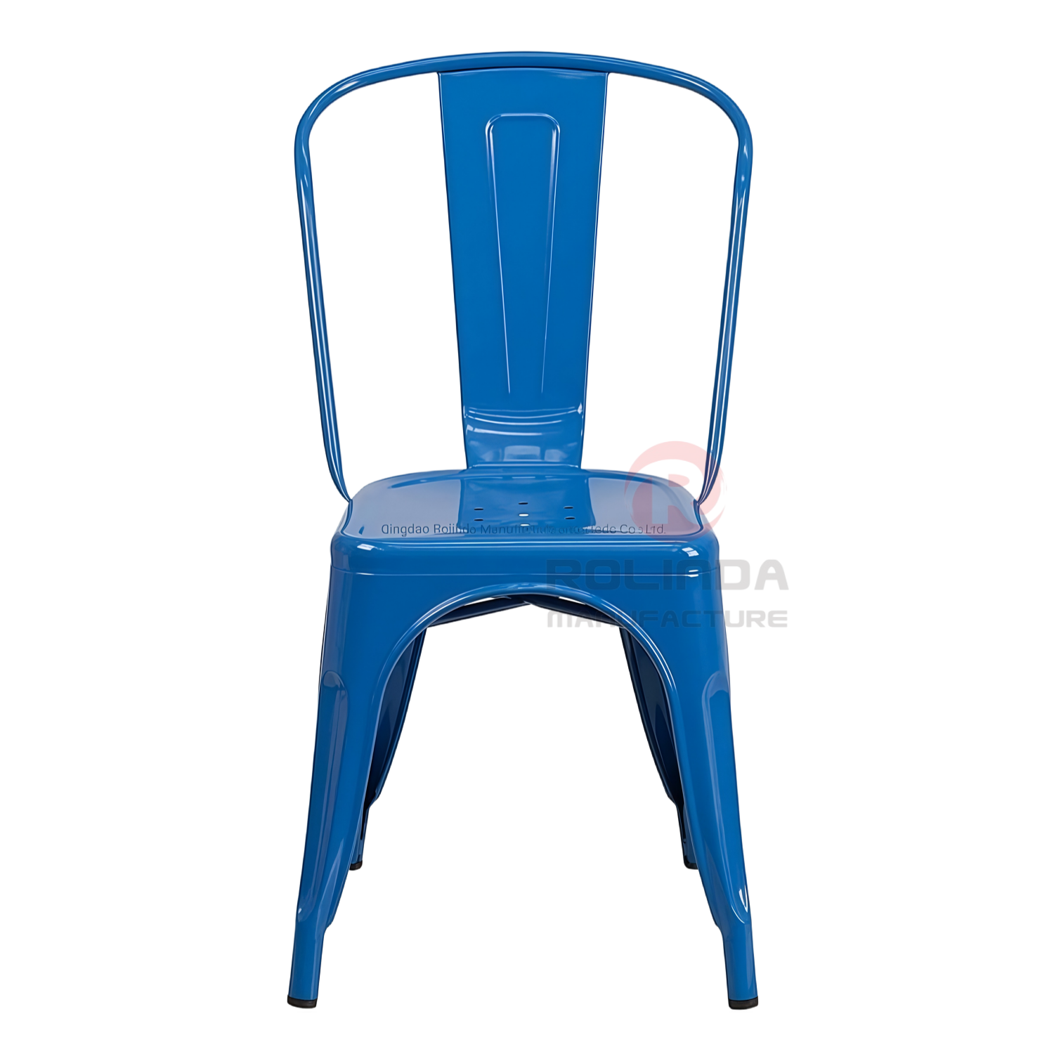 Commercial Stackable Galvanized Steel Tolix Side Chair with Drain Holes