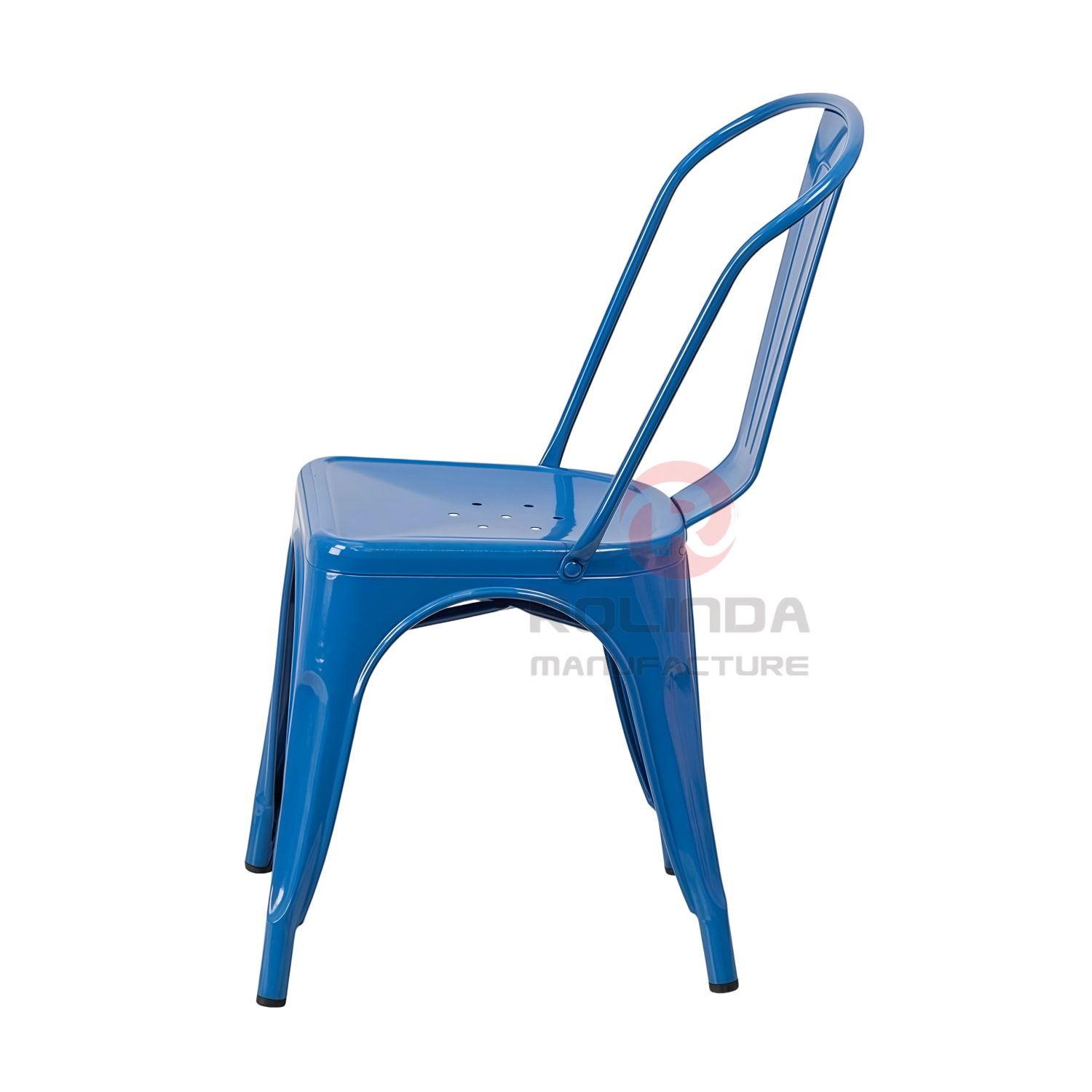 Commercial Stackable Galvanized Steel Tolix Side Chair with Drain Holes