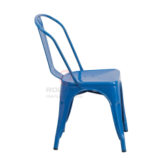 Commercial Stackable Galvanized Steel Tolix Side Chair with Drain Holes
