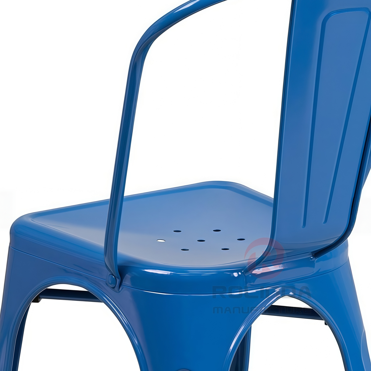 Commercial Stackable Galvanized Steel Tolix Side Chair with Drain Holes