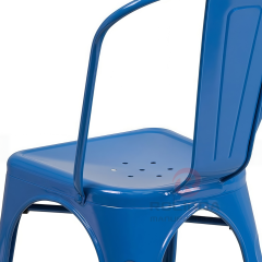 Commercial Stackable Galvanized Steel Tolix Side Chair with Drain Holes